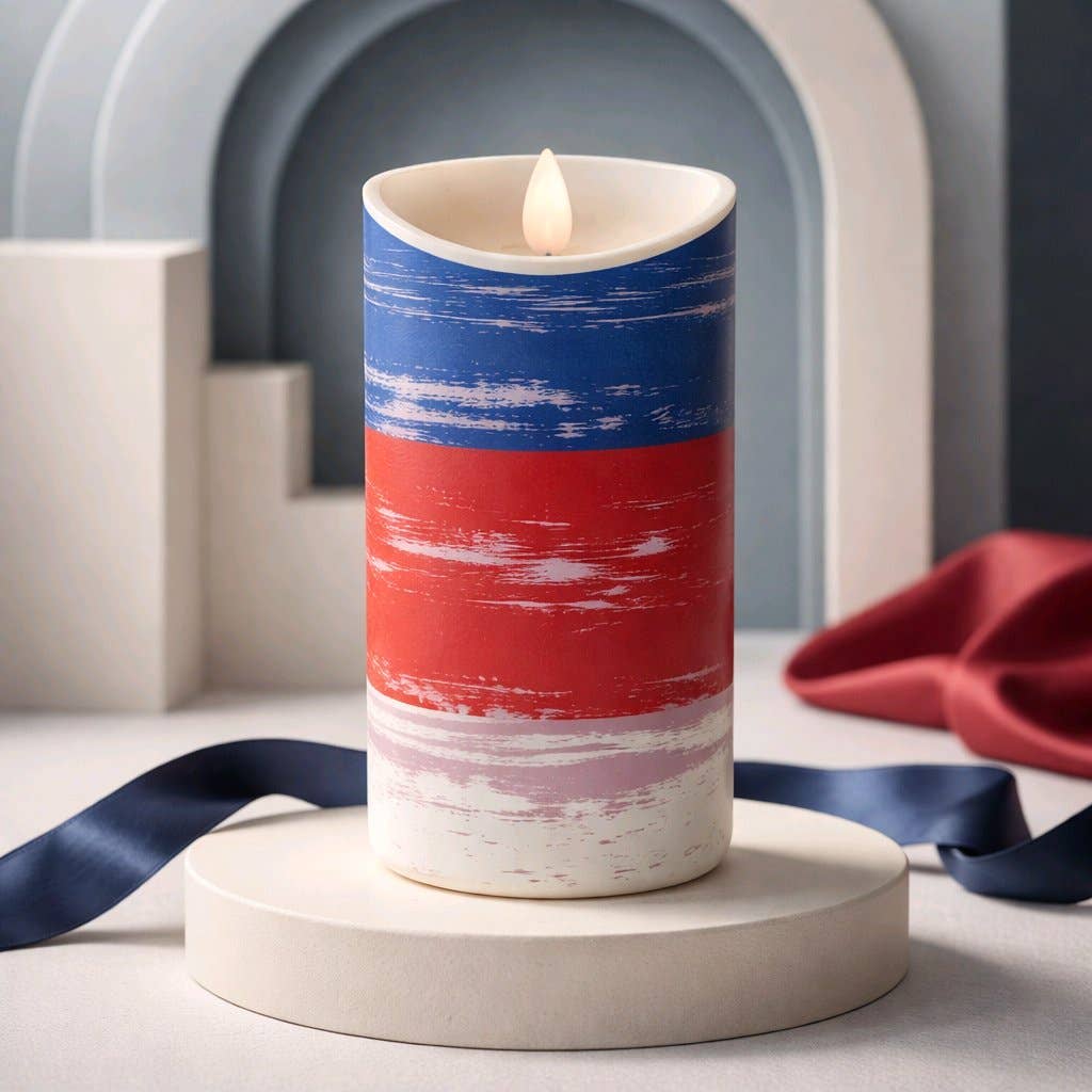 Americana Moving Flame Candle 3x6in