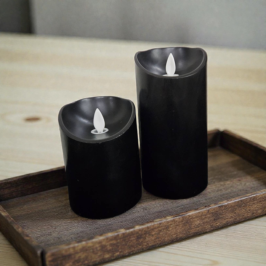 Black Moving Flame LED Candle 3x4in