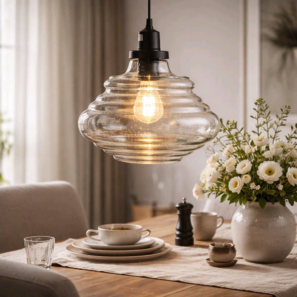 Bubble Glass Pendant Light 7.25x9.5in