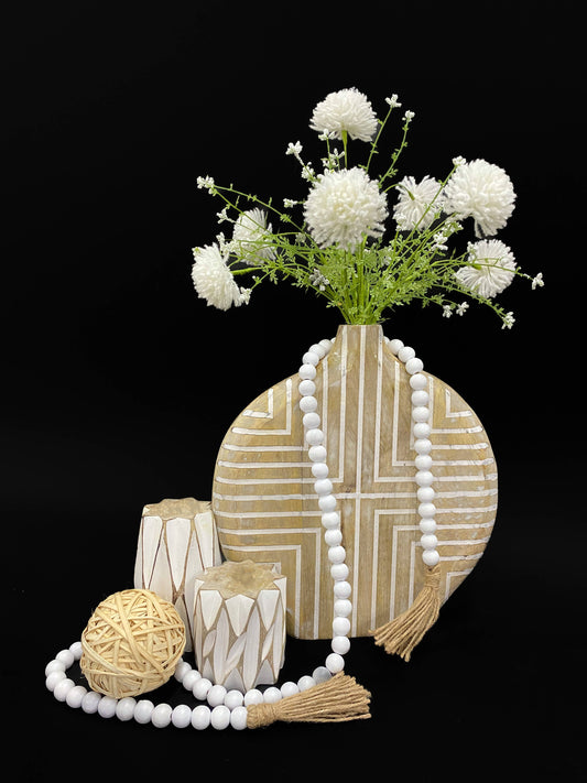 White Puff Balls 19in