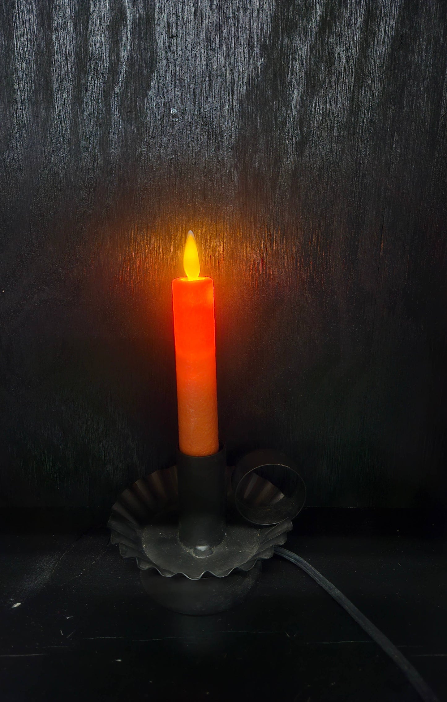 Orange Electric Moving Flame LED Candle 5.5in