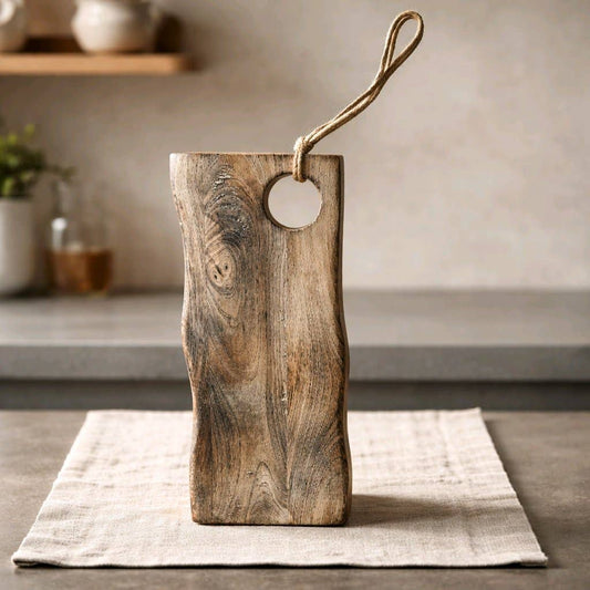 Dark Wood Butcher Block Chopping Board 16x7x1in
